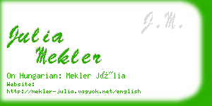 julia mekler business card